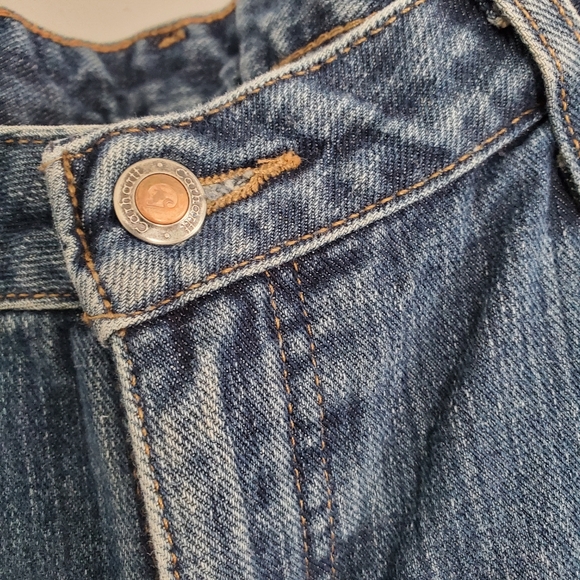 Carhartt Lined Jeans Women's 14 Blue With Plaid Lining Workwear - Picture 4 of 14